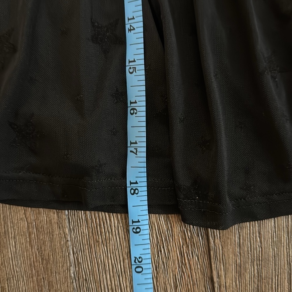 Maeve Anthropologie Sheer Star Off Shoulder Black Top - Picture 10 of 10
